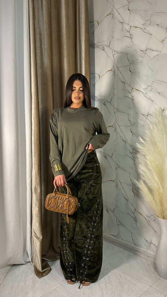 DENIM VELVET MILITARY