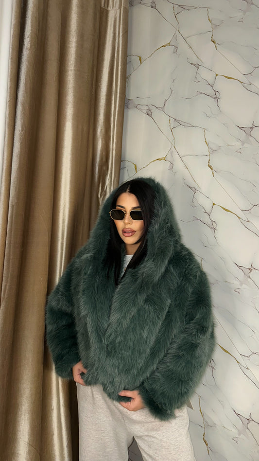 ECOFUR SNOW CON CAPPUCCIO PETROLIO