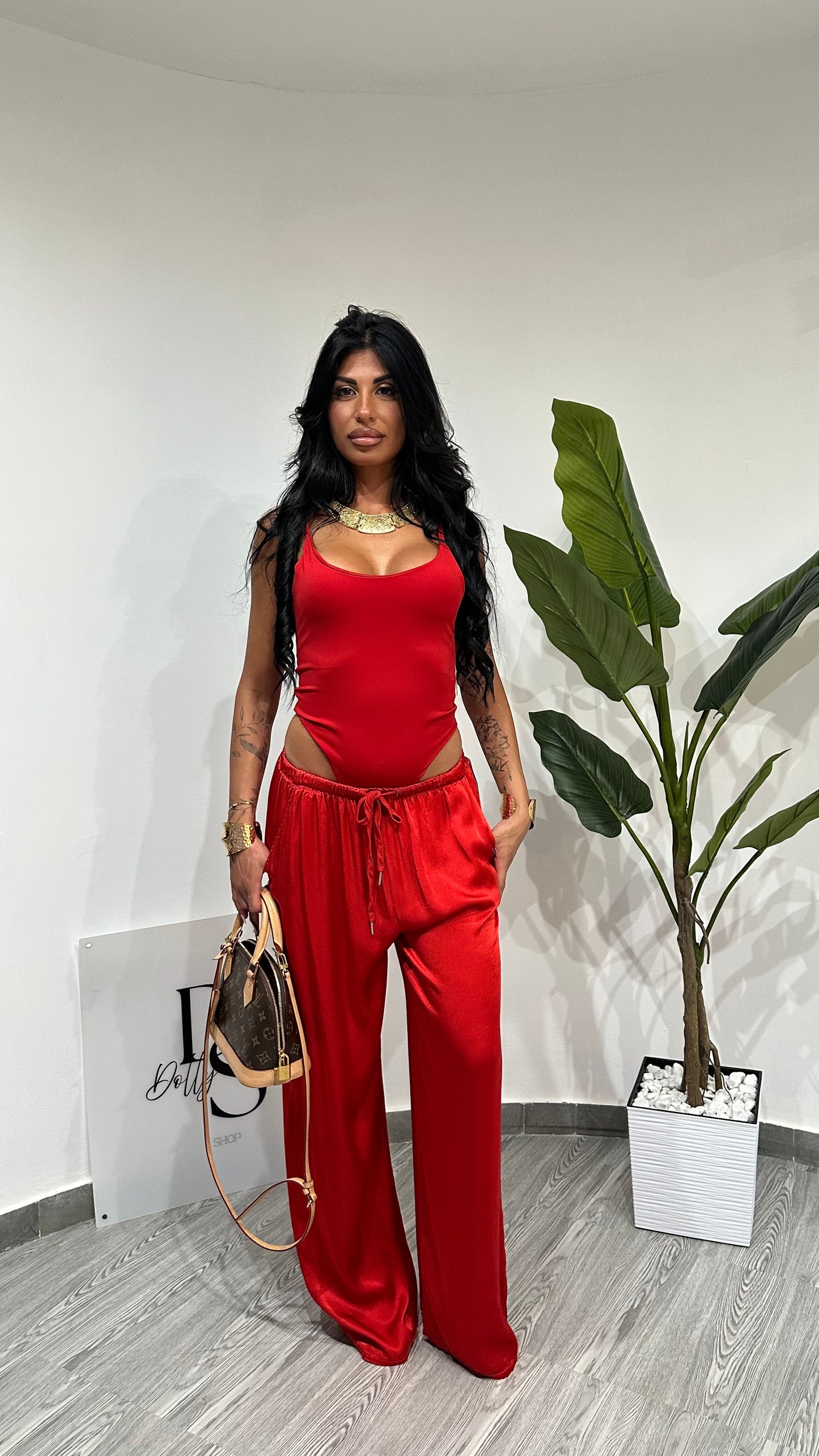 PANTALONI SATEN RED