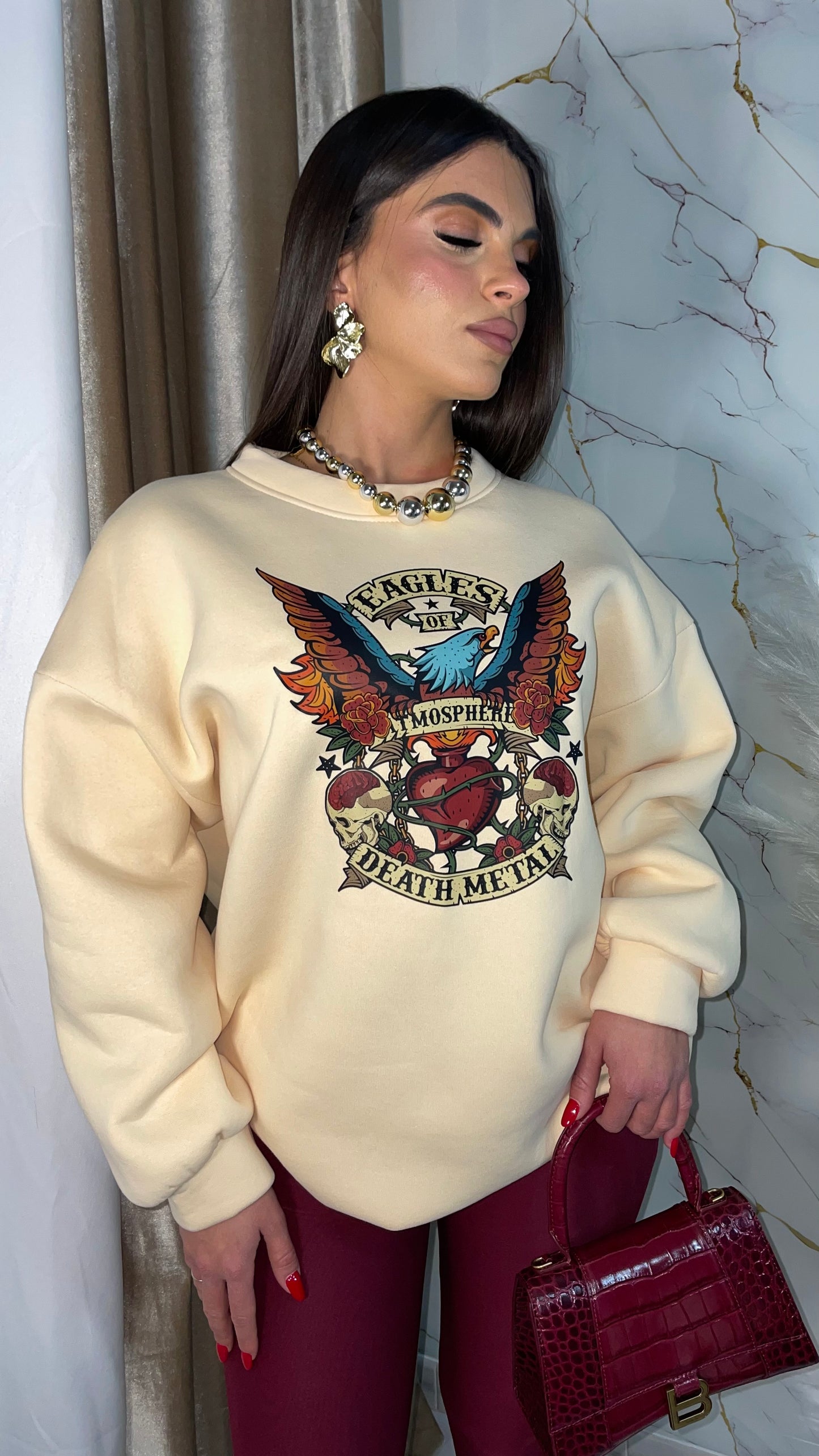 MAXI FELPA METAL CREMA