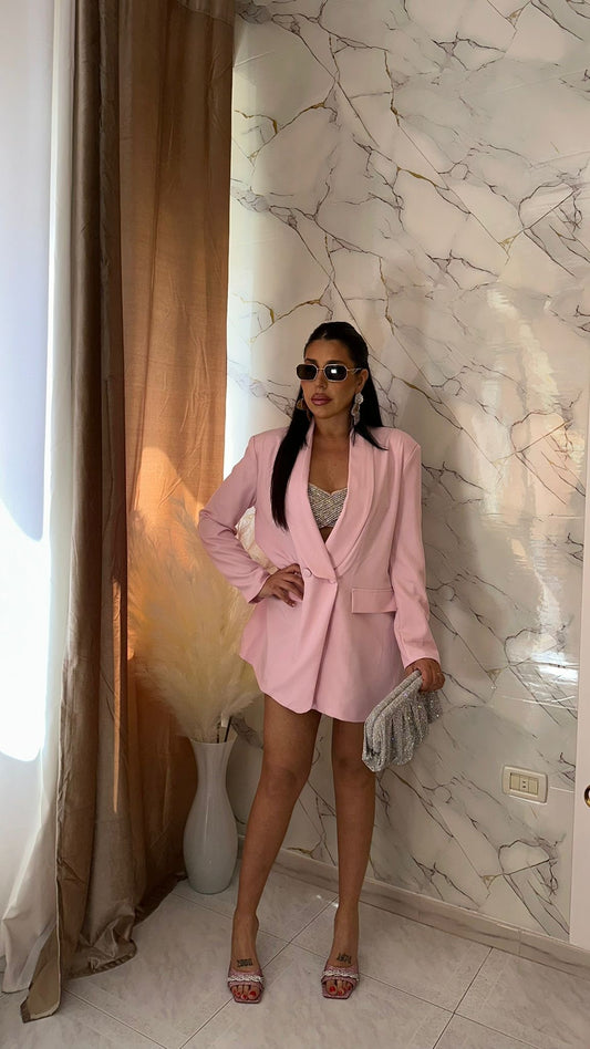 BLAZER DRESS ROSA PASTELLO