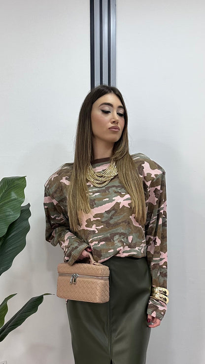 LONG SLEEWE CAMOUFLAGE PINK
