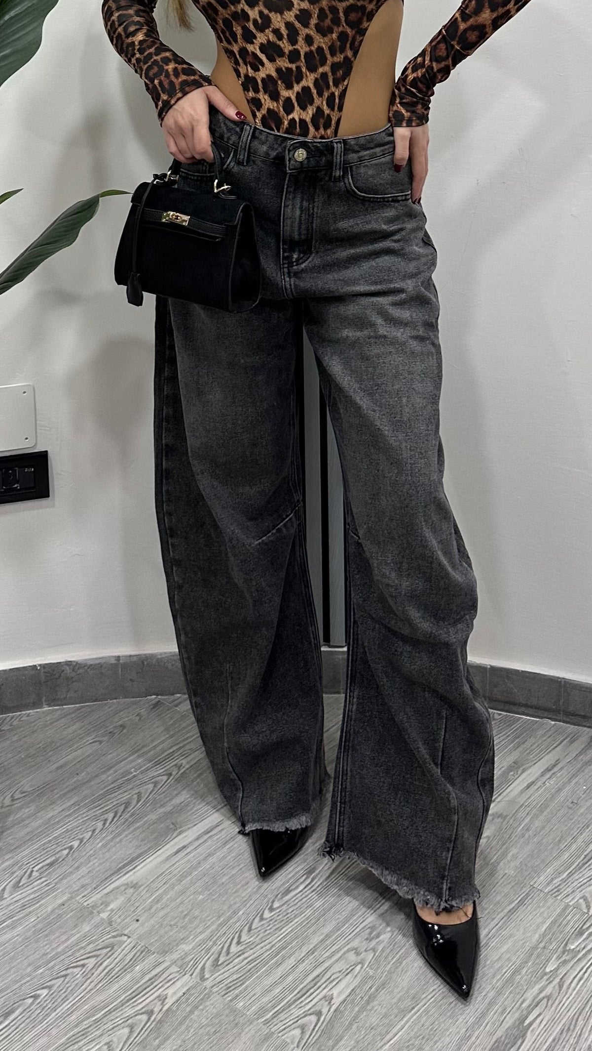 DENIM BALLON BLACK TAGLIO VIVO