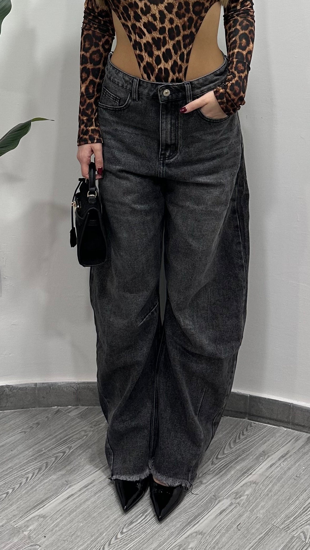 DENIM BALLON BLACK TAGLIO VIVO