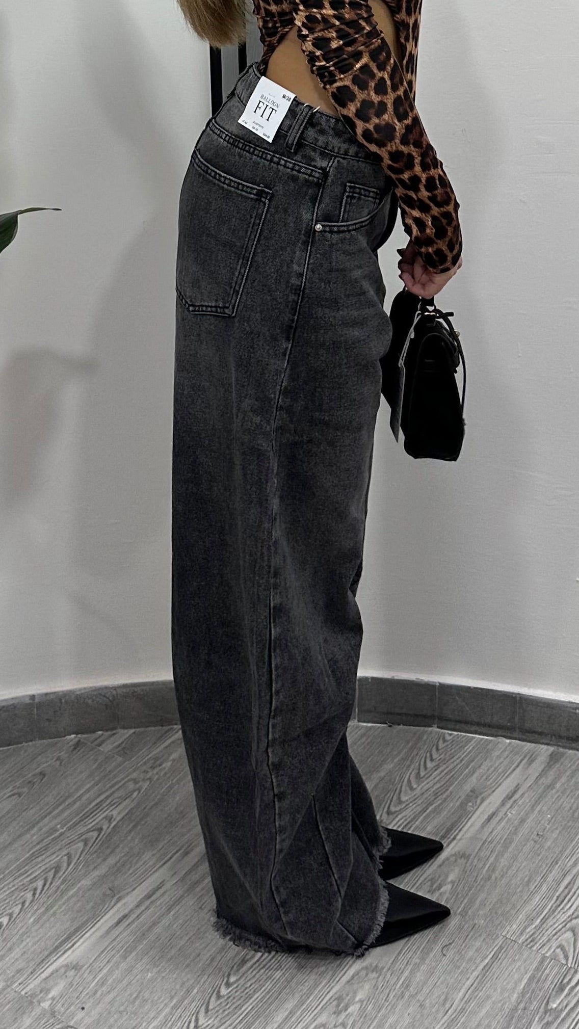 DENIM BALLON BLACK TAGLIO VIVO